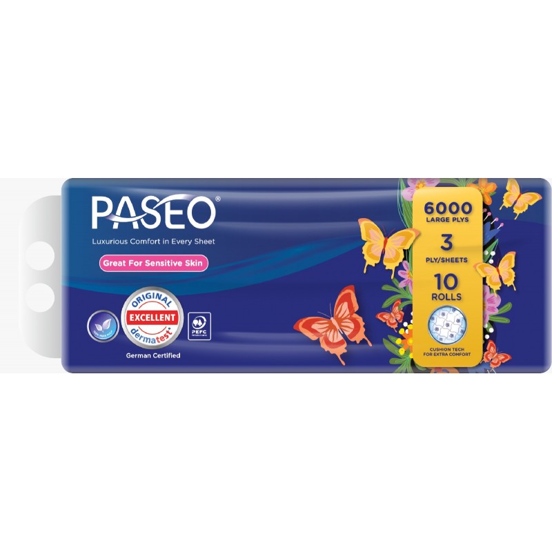 Paseo Butterfly Bathroom 3ply 10's