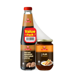 Woh Hup Shiitake Mushroom Vegetarian Oyster Flavored Sauce 500g [FREE] Plum Sauce 400g